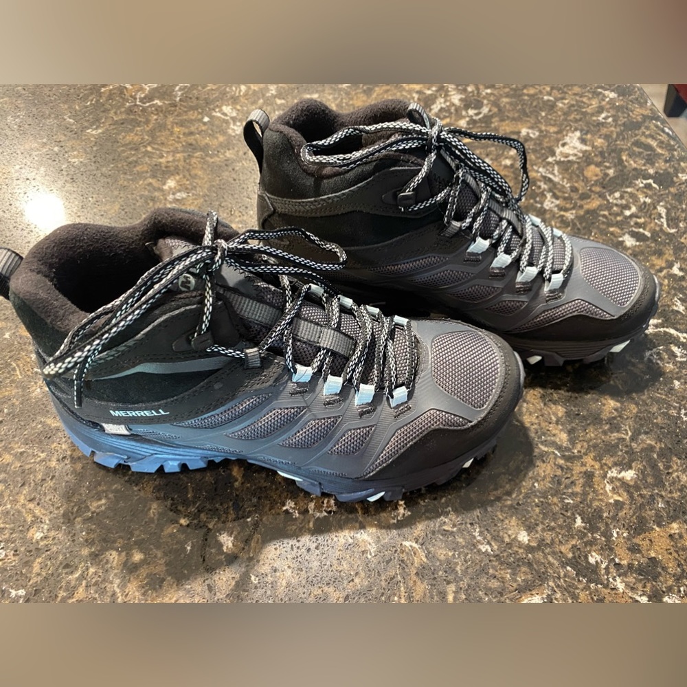 Merrell Hiking boots shoes select dry Vibram attic grip black  grey women’s 7